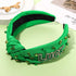 St. Patrick's Day Headband for Women, Green Shamrock Headband with Crystal Rhinestone, Lucky Irish Holiday