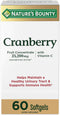 Nature's Bounty Cranberry Dietary Supplement - 60 Ct, Supports Urinary Tract and Immune Health, Softgels, 25,200 Mg