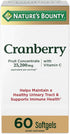 Nature's Bounty Cranberry Dietary Supplement - 60 Ct, Supports Urinary Tract and Immune Health, Softgels, 25,200 Mg