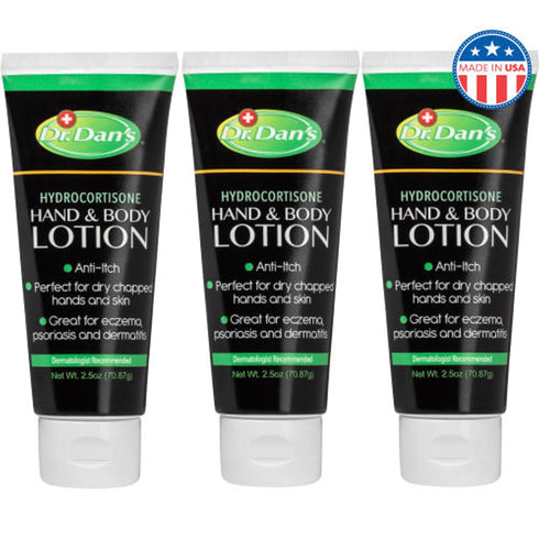 Dr. Dan's Hydrocortisone Hand and Body Lotion - Anti Itch Lotion for Men and Women (3 Pack)