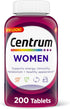 Centrum Multivitamin Tablet for Women, Gluten Free Multivitamin/Multimineral Supplement with Iron, 200 Count