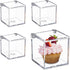 Hammont Clear Acrylic Box with Hinged Lid, Small Plastic Organizer for Office, Makeup, Crafts, 3"x3"x3", 4 Pack