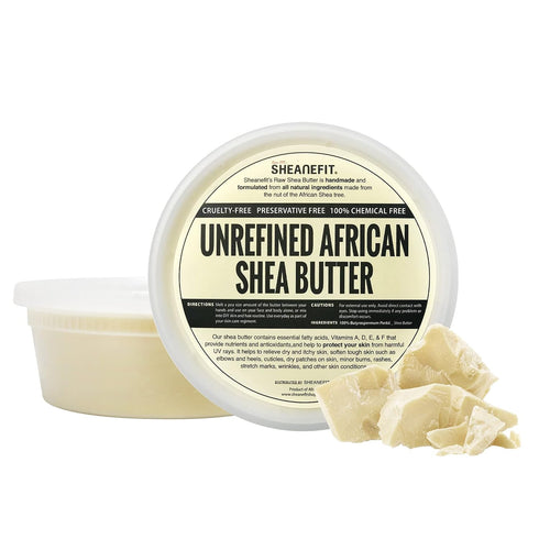 Raw Unrefined African Shea Butter 8oz, Natural Body Butter, Soft & Smooth Daily Moisturizer for Face & Body Ivory (Pack