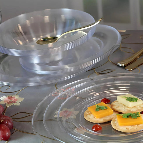 Premium Quality Heavyweight Plastic Bowls by Lillian Tablesettings, 14 oz Clear Value Pack, 30 Count, Wedding Dinnerware