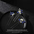 Latious Pack of 3 Bride Wedding Hair Pins, Pearl Bridal Hair Piece with Blue Crystal Hair Clips (Silver)