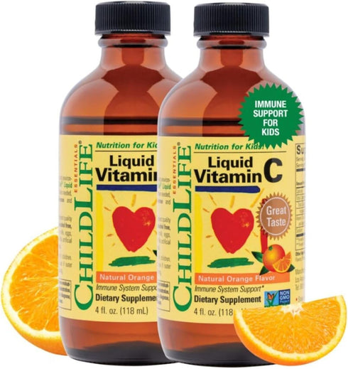 CHILDLIFE ESSENTIALS Liquid Vitamin C, Immune Support, All-Natural, 4 Fl Oz Bottle, Pack of 2