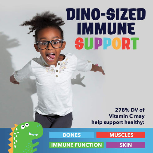 KAL Vitamin C-Rex Kids’ Gummies, Healthy Immune, Bone, Muscle & Skin Support, Vegan, Gluten Free, 60 Gummies
