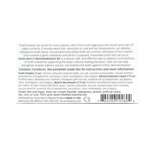 Uncle Harry's Natural Remineralization Kit for Tooth Enamel, 3 Products to Strengthen Weak Enamel & Correct Issues