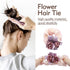 inSowni 7 Pack Sparkly Crystals Pearls Rose Flower Lace Hair Scrunchies, Fancy Decorative Accessories for Women Girls