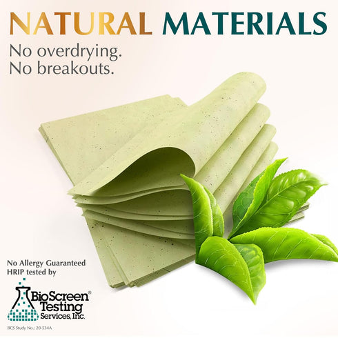 Natural Green Tea Oil Blotting Sheets for Face, 25% Larger, 3pk/300 Easy Dispensing Oil Absorbing Papers