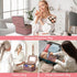Large Makeup Bag with Mirror, Double Layer Travel Organizer Case, High Capacity Cosmetic Bag with Brush Slot Divider