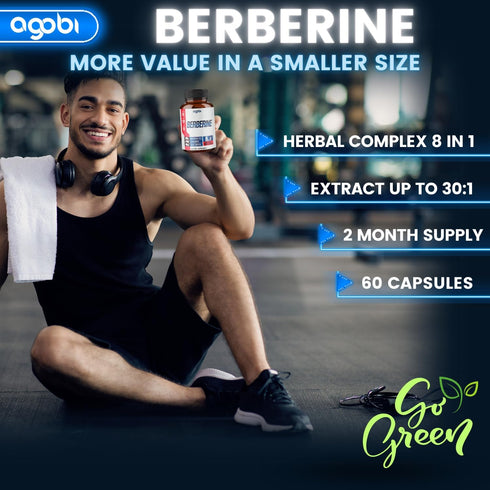 Berberine Supplement with Ceylon, Milk Thistle, Turmeric, Elderberry & More - 60 Counts for Immune, Cardiovascular &