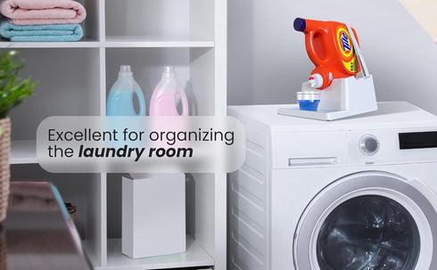 Skywin Versatile Laundry Detergent Stand, White - Liquid Holder and Organizer for Laundry Room