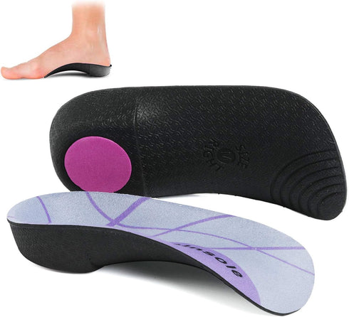 Plantar Fasciitis 3/4 Length Insoles, High Arch Supports Orthotic Shoe Inserts for Men/Women, Pain Relief for Flat Feet