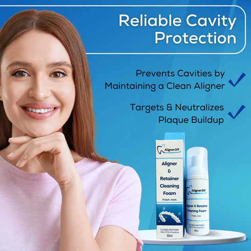Aligner Cleaning Foam, Whitening Retainer Cleaner Foam - Can Substitute Toothpaste for a Brighter Smile