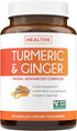 Turmeric and Ginger Supplement (Non-GMO), 90 Capsules - 1980mg Serving, Joint Support with Black Pepper