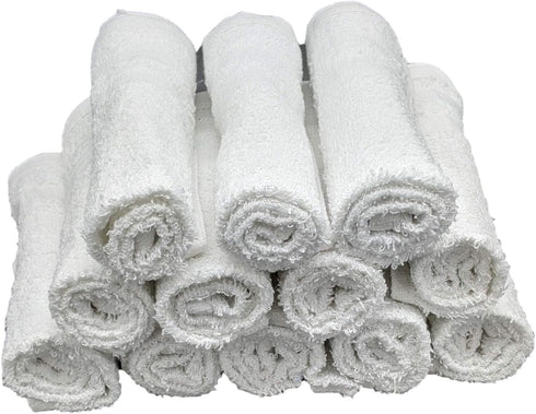 Marquis Mills 60 Pack 12 12 1 Lb Dozen - in x in White Cotton Ribbon Washcloths Rags - Reusable Lt Weight Thin Cloth