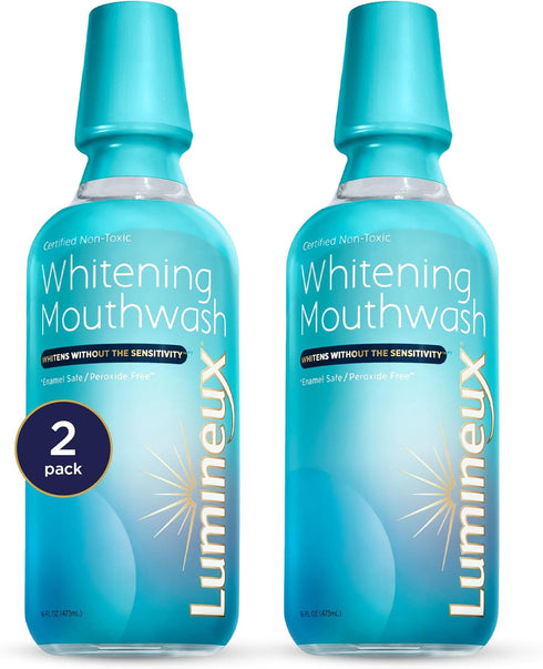 Lumineux Teeth Whitening Mouthwash, 16 Oz, 2 Pack, Peroxide Free, Enamel Safe