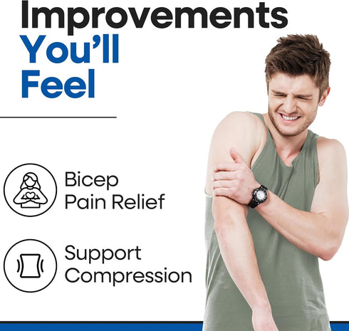 ARMSTRONG AMERICA Bicep Tendonitis Brace, Upper Arm Compression Sleeve for Tendonitis Pain Relief or Bicep Strains