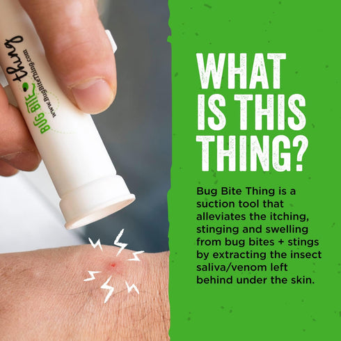 BUG BITE THING Suction Tool for Bug Bites and Bee/Wasp Stings, Natural Insect Bite Relief - White 2-Pack
