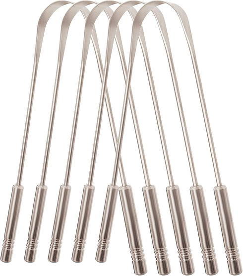 Tongue Scraper Cleaner: 100% Professional Stainless Steel Tongue Cleaner for Adults, Pack of 5, Surgical Grade Steel