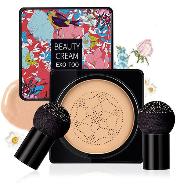 NUIBO Mushroom Head Air Cushion CC Cream Foundation, Moisturizing BB Cream, Long Lasting Matte Concealer with 2PCS