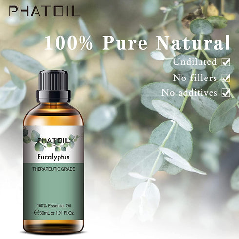 Pure Eucalyptus Essential Oil 30ML for Diffuser, Humidifier, Aromatherapy, DIY Soap, Candle, Bath Bombs