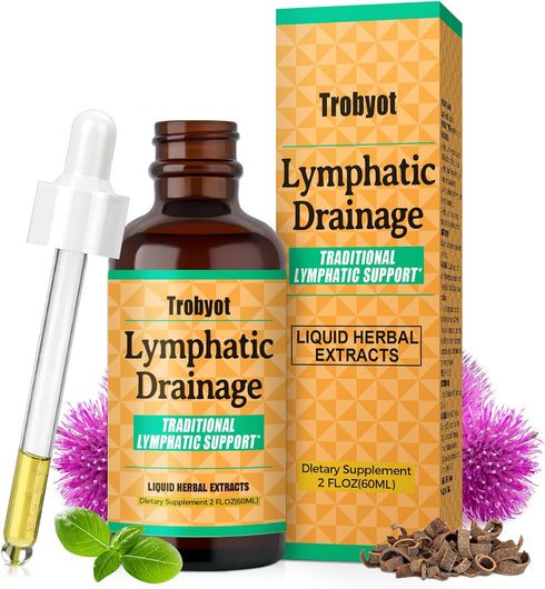 Trobyot Lymphatic Drainage Drops - Features Cleavers (Lymphatic), Prickly Ash Bark (Circulation), Red