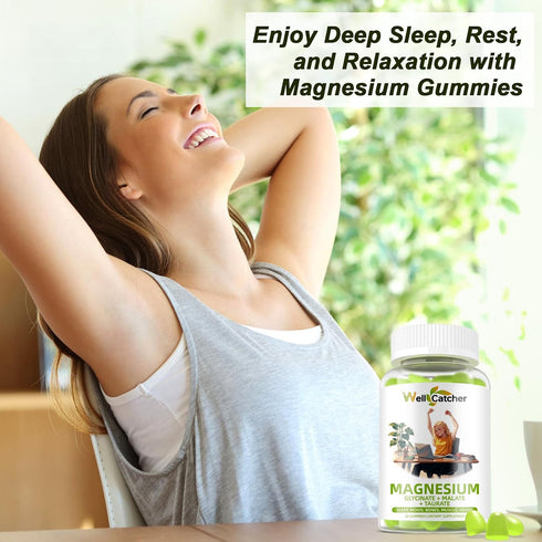 Gummies CoQ10 D3 30 Triple Magnesium Complex for Women Men: Magnesium Glycinate Malate Taurate Supplements Support