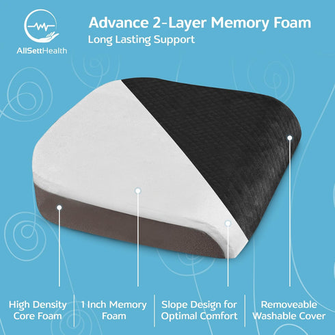 Extra Large Memory Foam Seat Cushion for Office Chair, Wheelchair, Floor Pillow, Back Pain Relief, Plush Velvet