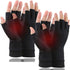 2 Pairs Copper Arthritis Gloves, Fingerless Compression Gloves for Pain Relief and Healing (Black, Medium)