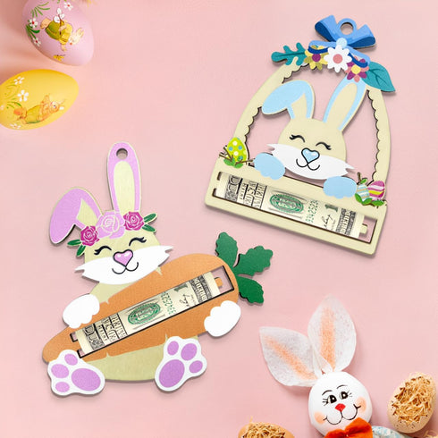 Set 4 of Easter Money Holder, Bunny Money Holders, Bunny Bucks Money Holder, Easter Basket Tag Gift Card, Basket