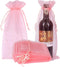 HRX Package 30pcs Organza Wine Bags Pink, Sheer Mesh Bottle Gift Pouches