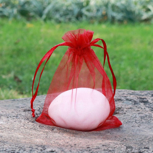 4x6 Inch Organza Gift Bags with Drawstring for Jewelry, Candy, 100 Pcs Red Sachet for Baby Shower, Party Favors, Wedding