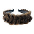 TOECWEGR Wide Braid Messy Hair Hoop, Braided Headband for Women Fashion Accessories (Dark Brown Gold 68A)