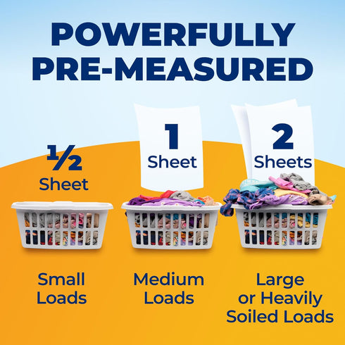 HAMMER 35 Count, 70 ARM & Power Sheets Laundry Detergent, Fragrance Free, No Dyes or Perfumes, Lightweight