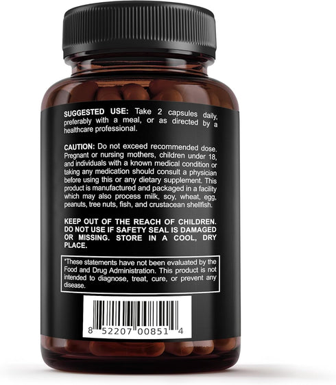 Premium Sciatic Nerve Support Formula, Sciatic Nerve Supplement with Benfotaimine & Turmeric Curcumin (60 Capsules)