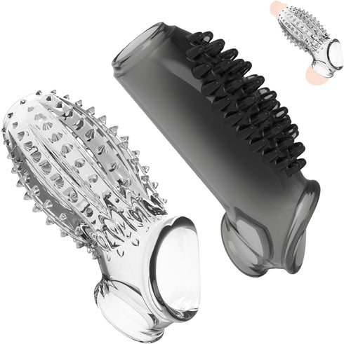 ReptiLeisure Penis Sleeves Reusable Cock Rings, 2 Pcs Cock Sleeves Enlarger Penis Extender