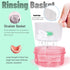 No Leak & Non-Slip Partial Denture Case, Retainer Bath Box with Strainer Basket and Brush, Dishwasher Safe