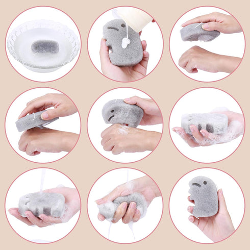 Konjac Baby Sponge for Bathing, Kids Bath Sponges for Infants, Toddler Bath Time, Safe Plant-Based Konjac Baby Bath