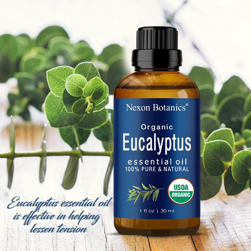 Organic Eucalyptus Essential Oil 30 ml - Pure Natural Oil for Diffuser, Sauna, and Aromatherapy