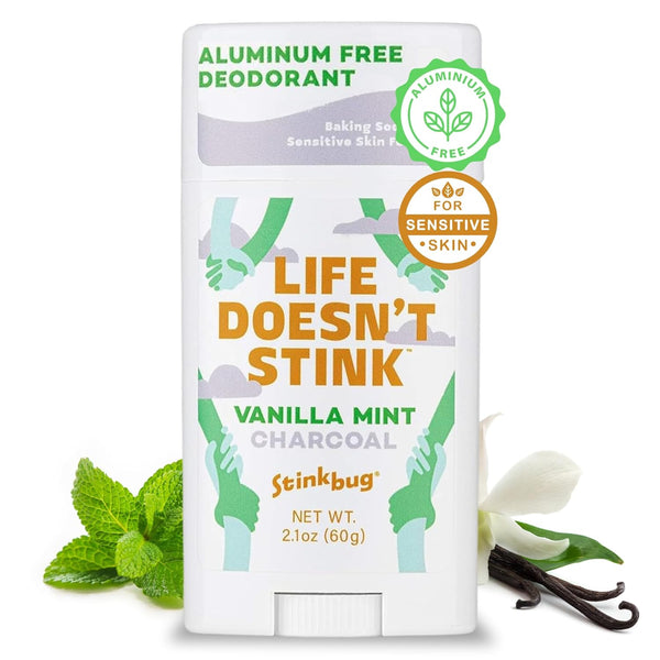 STINKBUG NATURALS Vanilla Mint Charcoal Deodorant, 2.1 OZ