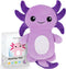 Microwavable Heating Pads for Cramps, Cute Stuffed Animals Moist Heat Pad for Menstrual Relief (Purple Axolotl)