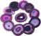 rockcloud 10 Pcs Agate Light Table Slices, Irregular Geode Stones for Home Decoration, Jewelry Making, Round, Purple