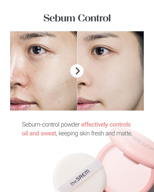 THESAEM Saemmul Perfect Pore Pink Pact - Makeup Finishing Pressed Powder for Sebum Control and Pore Minimization