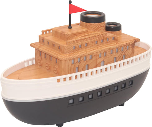 Thoughtalk Wood-Look Cartoon Boat Ornament Oil Diffusers with 300ml Capacity for Large Rooms,