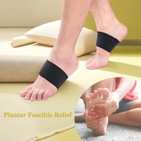 Arch Support Compression Bands with Gel Pads for Plantar Fasciitis Relief, Orthotic Support Socks for Flat Feet, Arch
