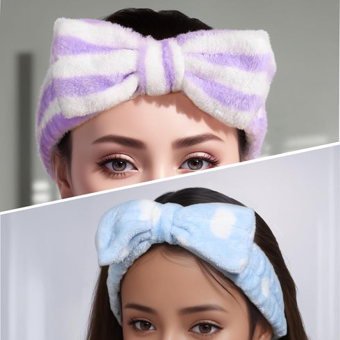 Teenitor 5pcs Makeup Headband Set, Spa Bow Headbands for Washing Face, Makeup, Shower, Microfiber for Girls Women Gift