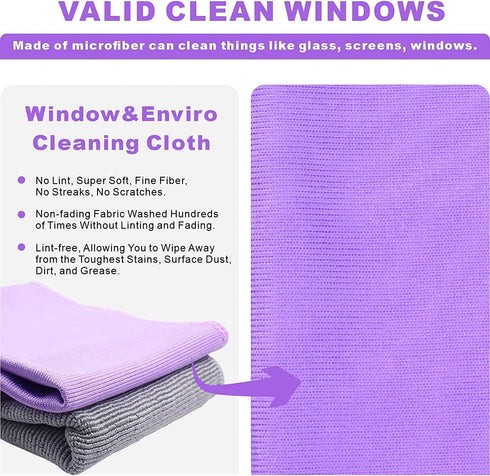 Longmann 2 Package (2 2 x Nrwex Basic Window Cleaning Cloth and Enviro Cloth Glass Cloth, Cleaning Cloth, Streaks