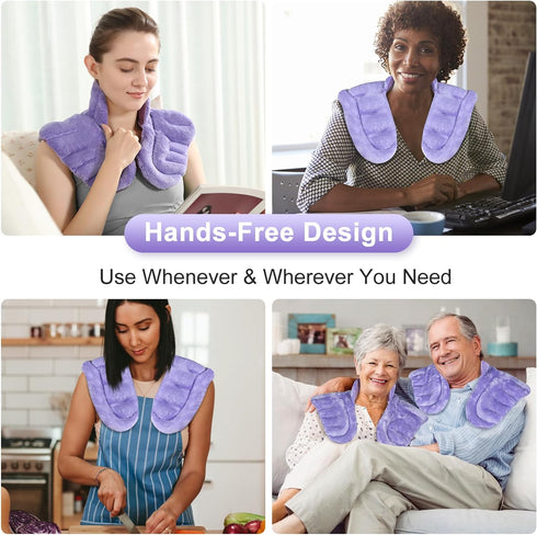 SuzziPad Microwave Heating Pad for Neck and Shoulders, Heated Neck Wrap with Herbal Aromatherapy, Weighted Pain Relief